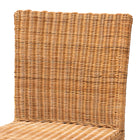 bali & pari Racquel Modern Bohemian Natural Rattan and Mahogany Wood Counter Stool