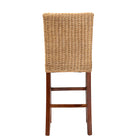 bali & pari Racquel Modern Bohemian Natural Rattan and Mahogany Wood Bar Stool