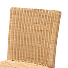 bali & pari Racquel Modern Bohemian Natural Rattan and Mahogany Wood Bar Stool