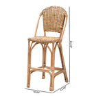 bali & pari Neola Modern Bohemian Natural Rattan Bar Stool