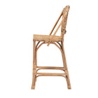 bali & pari Neola Modern Bohemian Natural Rattan Bar Stool