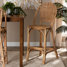 bali & pari Neola Modern Bohemian Natural Rattan Bar Stool