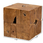 bali & pari Eldora Rustic Transitional Natural Brown Teak Root End Table