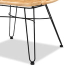 bali & pari Garan Modern Bohemian Natural Brown Rattan and Black Metal Accent Chair