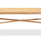 bali & pari Cacaban Modern Bohemian Natural Brown Rattan Accent Bench