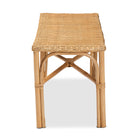 bali & pari Cacaban Modern Bohemian Natural Brown Rattan Accent Bench