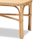 bali & pari Cacaban Modern Bohemian Natural Brown Rattan Accent Bench