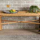 bali & pari Cacaban Modern Bohemian Natural Brown Rattan Accent Bench