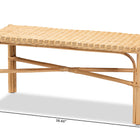 bali & pari Cacaban Modern Bohemian Natural Brown Rattan Accent Bench