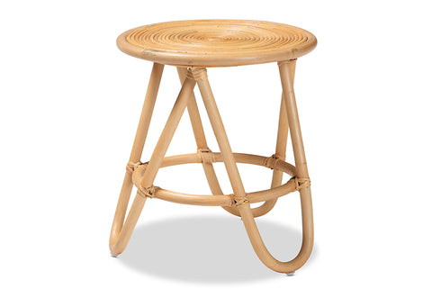 bali & pari Rinjani Modern Bohemian Natural Brown Rattan End Table