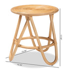 bali & pari Rinjani Modern Bohemian Natural Brown Rattan End Table