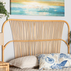 bali & pari Laina Modern Bohemian Natural Brown Rattan Queen Size Wall-mount Headboard