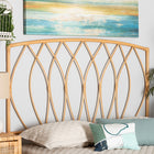 bali & pari Halia Modern Bohemian Natural Brown Rattan Queen Size Wall-mount Headboard