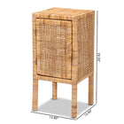 bali & pari Vivan Modern Bohemian Natural Brown Rattan 1-Door Nightstand