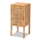 bali & pari Vivan Modern Bohemian Natural Brown Rattan 1-Door Nightstand