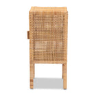 bali & pari Vivan Modern Bohemian Natural Brown Rattan 1-Door Nightstand