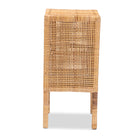 bali & pari Vivan Modern Bohemian Natural Brown Rattan 1-Door Nightstand