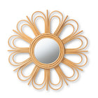 bali & pari Sakura Modern Bohemian Natural Brown Rattan Accent Wall Mirror