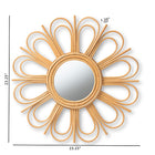 bali & pari Sakura Modern Bohemian Natural Brown Rattan Accent Wall Mirror