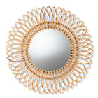 bali & pari Bora Modern Bohemian Natural Brown Rattan Accent Wall Mirror
