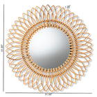 bali & pari Bora Modern Bohemian Natural Brown Rattan Accent Wall Mirror