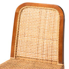 bali & pari Caspia Mid-Century Modern Walnut Brown Mahogany Wood and Natural Rattan 2-Piece Dining Chair Set