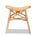 bali & pari Elgon Modern Bohemian Natural Brown Rattan Footstool