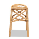 bali & pari Elgon Modern Bohemian Natural Brown Rattan Footstool