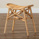 bali & pari Elgon Modern Bohemian Natural Brown Rattan Footstool