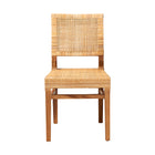 bali & pari Lesia Modern Bohemian Natural Brown Rattan and Walnut Brown Mahogany Wood Dining Chair
