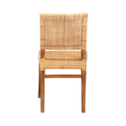 bali & pari Lesia Modern Bohemian Natural Brown Rattan and Walnut Brown Mahogany Wood Dining Chair
