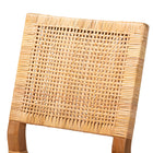 bali & pari Lesia Modern Bohemian Natural Brown Rattan and Walnut Brown Mahogany Wood Dining Chair