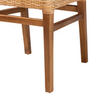 bali & pari Lesia Modern Bohemian Natural Brown Rattan and Walnut Brown Mahogany Wood Dining Chair