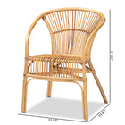 bali & pari Murai Modern Bohemian Natural Brown Rattan Dining Chair