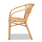 bali & pari Murai Modern Bohemian Natural Brown Rattan Dining Chair
