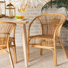 bali & pari Murai Modern Bohemian Natural Brown Rattan Dining Chair