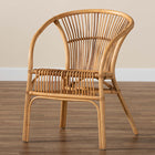 bali & pari Murai Modern Bohemian Natural Brown Rattan Dining Chair