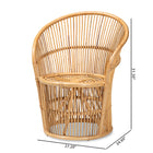 bali & pari Narva Modern Bohemian Natural Brown Rattan Accent Chair