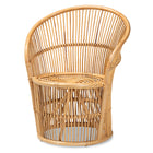 bali & pari Narva Modern Bohemian Natural Brown Rattan Accent Chair