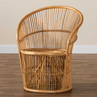 bali & pari Narva Modern Bohemian Natural Brown Rattan Accent Chair