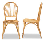 bali & pari Wina Modern Bohemian Natural Brown Rattan 2-Piece Dining Chair Set