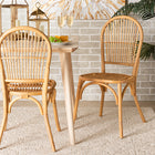 bali & pari Wina Modern Bohemian Natural Brown Rattan 2-Piece Dining Chair Set