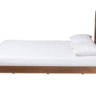 Baxton Studio Blossom Classic and Traditional Ash Walnut Finished Wood and Rattan Queen Size Platform Bed