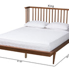 Baxton Studio Flint Mid-Century Modern Ash Walnut Finished Wood Queen Size Platform Bed