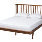 Baxton Studio Flint Mid-Century Modern Ash Walnut Finished Wood Queen Size Platform Bed