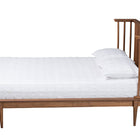 Baxton Studio Flint Mid-Century Modern Ash Walnut Finished Wood Queen Size Platform Bed