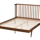 Baxton Studio Flint Mid-Century Modern Ash Walnut Finished Wood Queen Size Platform Bed