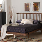 Baxton Studio Flint Mid-Century Modern Ash Walnut Finished Wood Queen Size Platform Bed