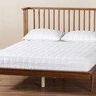 Baxton Studio Flint Mid-Century Modern Ash Walnut Finished Wood Queen Size Platform Bed