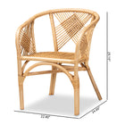 bali & pari Kagama Modern Bohemian Natural Brown Rattan Dining Chair